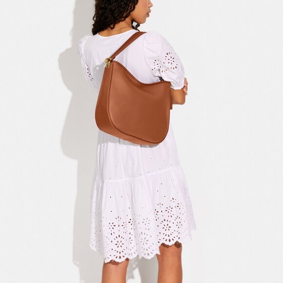 Coach Soft Tabby Hobo Bag Colorblock in Canyon Smooth Leather - Picture 4 of 6